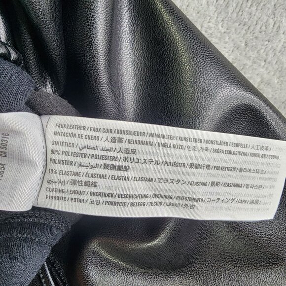 Womens Black Abercrombie & Fitch Vegan Leather Joggers Elastic Waist & Cuffs XL - Picture 6 of 12